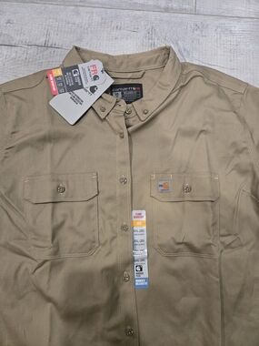 Carhartt Women's Tan Button-Down Work Shirt